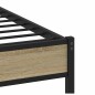 vidaXL Giroletto senza Materaso in Metallo Rovere Sonoma 193x203 cm