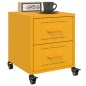 vidaXL Comodini 2 pz Giallo Senape 36x39x43,5 cm in Acciaio