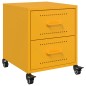 vidaXL Comodini 2 pz Giallo Senape 36x39x43,5 cm in Acciaio