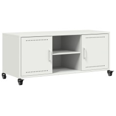 vidaXL Mobile TV Bianco 100,5x39x43,5 cm in Acciaio