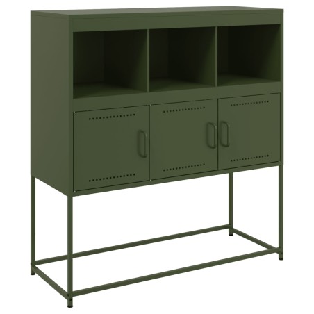 vidaXL Credenza Verde Oliva 100,5x39x79 cm in Acciaio