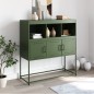 vidaXL Credenza Verde Oliva 100,5x39x79 cm in Acciaio