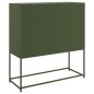 vidaXL Credenza Verde Oliva 100,5x39x79 cm in Acciaio