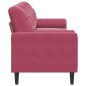 vidaXL Divano a 3 Posti con Cuscini Rosso Vino 210 cm in Velluto vidaXL Divano a 3 Posti con Cuscini Rosso Vino 210 cm in Velluto