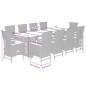 vidaXL Set da Pranzo da Giardino 11pz con Cuscini in Polyrattan Grigio vidaXL Set da Pranzo da Giardino 11pz con Cuscini in Polyrattan Grigio