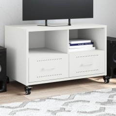 vidaXL Mobile TV Bianco 68x39x43,5 cm in Acciaio Laminato a Freddo