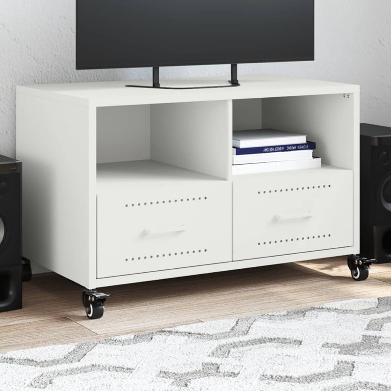 vidaXL Mobile TV Bianco 68x39x43,5 cm in Acciaio Laminato a Freddo