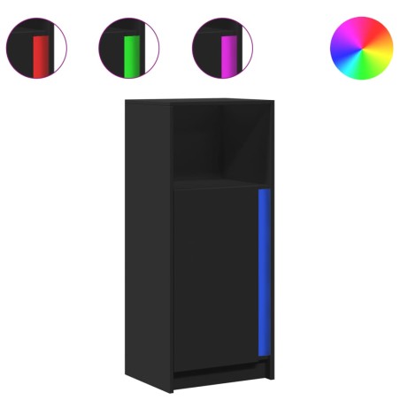 vidaXL Credenza con LED Nera 42,5x34x100 cm in Legno Multistrato