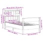 vidaXL Letto Libreria senza Materasso 90x200 cm Legno Massello Pino