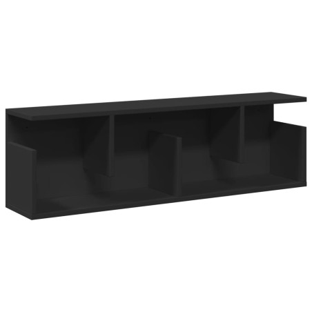 vidaXL Mobile a Parete 100x20x30 cm Nero in Legno Multistrato