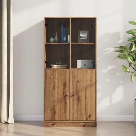 vidaXL Credenza con Ante Rovere Artigianale 68x37x142 cm Multistrato