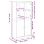 vidaXL Credenza con Ante Rovere Artigianale 68x37x142 cm Multistrato vidaXL Credenza con Ante Rovere Artigianale 68x37x142 cm Multistrato
