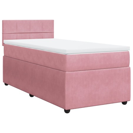 vidaXL Giroletto a Molle con Materasso Rosa 100x200 cm in Velluto