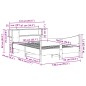 vidaXL Letto senza Materasso Marrone Cera 135x190 cm in Legno di Pino vidaXL Letto senza Materasso Marrone Cera 135x190 cm in Legno di Pino