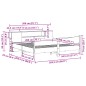 vidaXL Giroletto senza Materasso Bianco 200x200 cm Legno Massello Pino