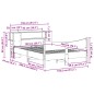 vidaXL Giroletto senza Materasso Bianco 150x200 cm Legno Massello Pino vidaXL Giroletto senza Materasso Bianco 150x200 cm Legno Massello Pino