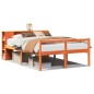 vidaXL Letto Libreria senza Materasso Marrone Cera 135x190 cm Legno vidaXL Letto Libreria senza Materasso Marrone Cera 135x190 cm Legno
