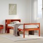 vidaXL Letto Libreria senza Materasso Marrone Cera 75x190 cm Legno vidaXL Letto Libreria senza Materasso Marrone Cera 75x190 cm Legno