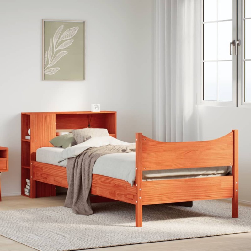 vidaXL Letto senza Materasso Marrone Cera 75x190 cm in Legno di Pino