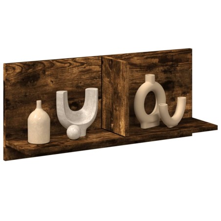 vidaXL Mobile a Parete 70x16,5x30 cm Rovere Fumo in Legno Multistrato