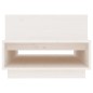 Tavolino da Salotto Bianco 80x55x40,5 cm Legno Massello di Pino Tavolino da Salotto Bianco 80x55x40,5 cm Legno Massello di Pino