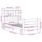 vidaXL Letto Libreria senza Materasso Marrone Cera 100x200 cm in Pino vidaXL Letto Libreria senza Materasso Marrone Cera 100x200 cm in Pino