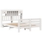 vidaXL Letto Libreria senza Materasso Bianco 150x200 cm Legno di Pino vidaXL Letto Libreria senza Materasso Bianco 150x200 cm Legno di Pino