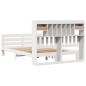 vidaXL Letto Libreria senza Materasso Bianco 150x200 cm Legno di Pino vidaXL Letto Libreria senza Materasso Bianco 150x200 cm Legno di Pino