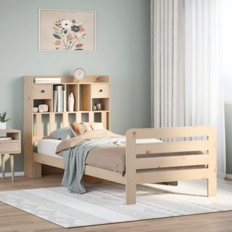 vidaXL Letto Libreria senza Materasso 90x200 cm Legno Massello Pino