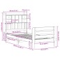 vidaXL Letto Libreria senza Materasso 90x200 cm Legno Massello Pino vidaXL Letto Libreria senza Materasso 90x200 cm Legno Massello Pino