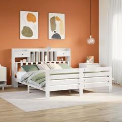 vidaXL Giroletto con Libreria senza Materasso 180x200 cm in Legno Pino