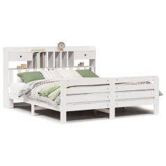 vidaXL Giroletto con Libreria senza Materasso 180x200 cm in Legno Pino