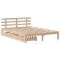 vidaXL Giroletto con Cassetti 150x200 cm in Legno Massello di Pino vidaXL Giroletto con Cassetti 150x200 cm in Legno Massello di Pino