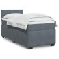 vidaXL Giroletto a Molle con Materasso Grigio Scuro 90x200 cm Velluto vidaXL Giroletto a Molle con Materasso Grigio Scuro 90x200 cm Velluto