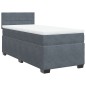 vidaXL Giroletto a Molle con Materasso Grigio Scuro 90x200 cm Velluto vidaXL Giroletto a Molle con Materasso Grigio Scuro 90x200 cm Velluto
