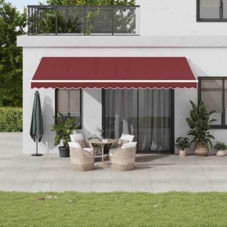 vidaXL Tenda da Sole Retrattile Manuale con LED Bordò 500x350 cm