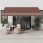 vidaXL Tenda da Sole Retrattile Automatica con LED Marrone 450x350 cm vidaXL Tenda da Sole Retrattile Automatica con LED Marrone 450x350 cm