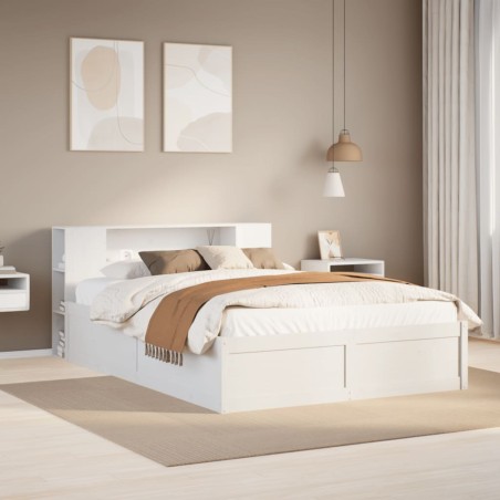 vidaXL Giroletto senza Materasso Bianco 150x200 cm Legno Massello Pino