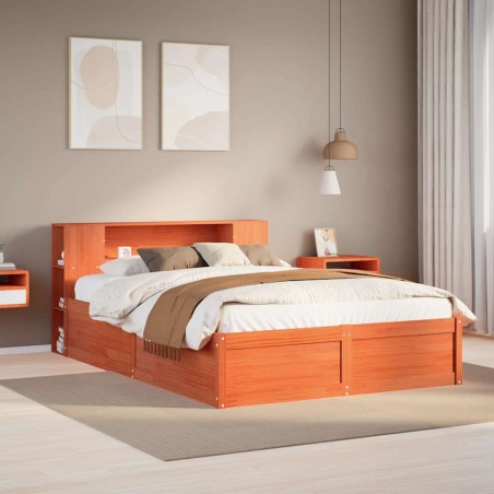 vidaXL Giroletto senza Materasso Marrone Cera 120x200 cm Legno di Pino