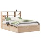 vidaXL Giroletto senza Materasso 160x200 cm in Legno Massello di Pino