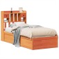 vidaXL Giroletto senza Materasso Marrone Cera 90x200 cm Massello Pino