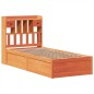 vidaXL Giroletto senza Materasso Marrone Cera 90x200 cm Massello Pino