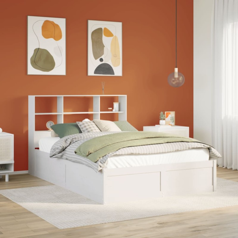 vidaXL Letto senza Materasso Bianco 140x190 cm Legno Massello di Pino