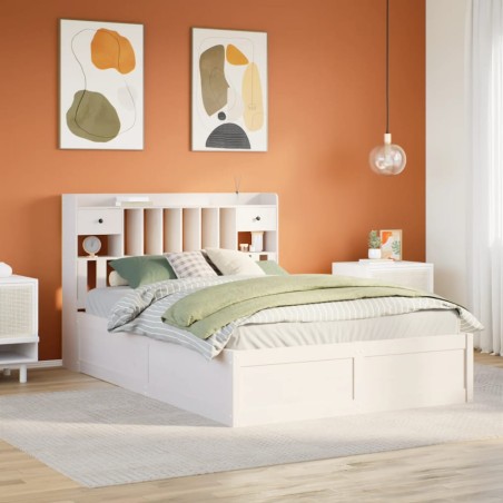 vidaXL Letto senza Materasso Bianco 140x190 cm Legno Massello di Pino