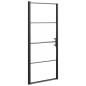 Parete Doccia 91x195 cm Vetro Temperato Semi Smerigliato Nero