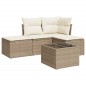 vidaXL Set Divano da Giardino 5 pz con Cuscini Beige in Polyrattan vidaXL Set Divano da Giardino 5 pz con Cuscini Beige in Polyrattan