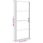 Parete Doccia 91x195 cm Vetro Temperato Semi Smerigliato Nero