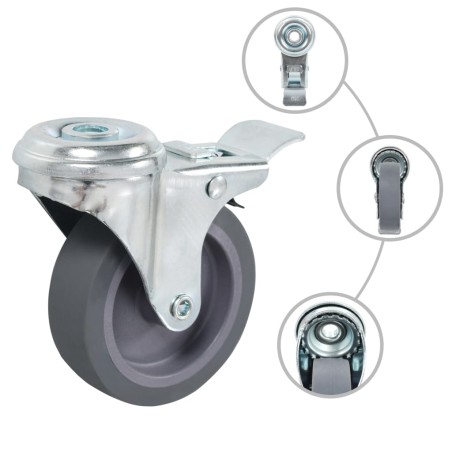 vidaXL Ruote Girevoli con Foro per Bulloni 16 pz 75 mm