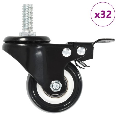 vidaXL Ruote Girevoli con Freni 32 pz 50 mm