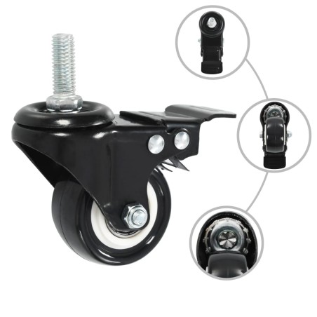 vidaXL Ruote Girevoli con Freni 32 pz 50 mm